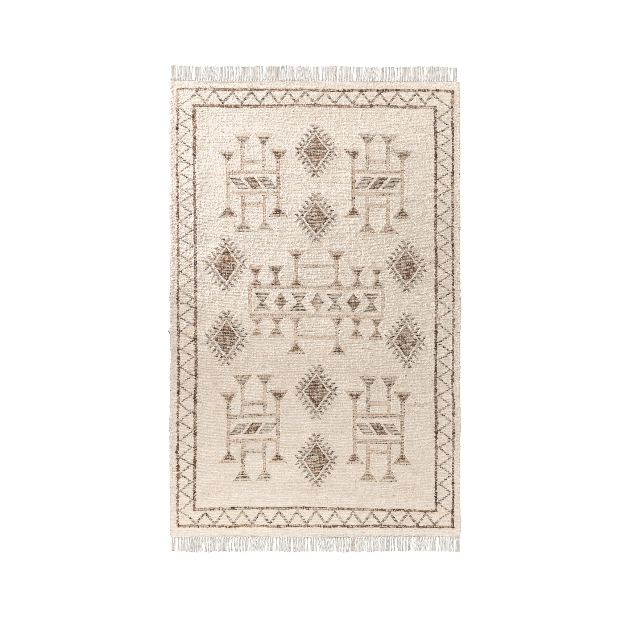 Gazi Ivory/Brown Multi 5x8 Rug