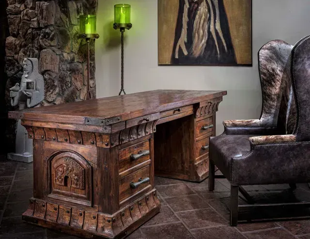 A Jason Scott desk in a western office at Fiesta Furnishings in Scottsdale, AZ.