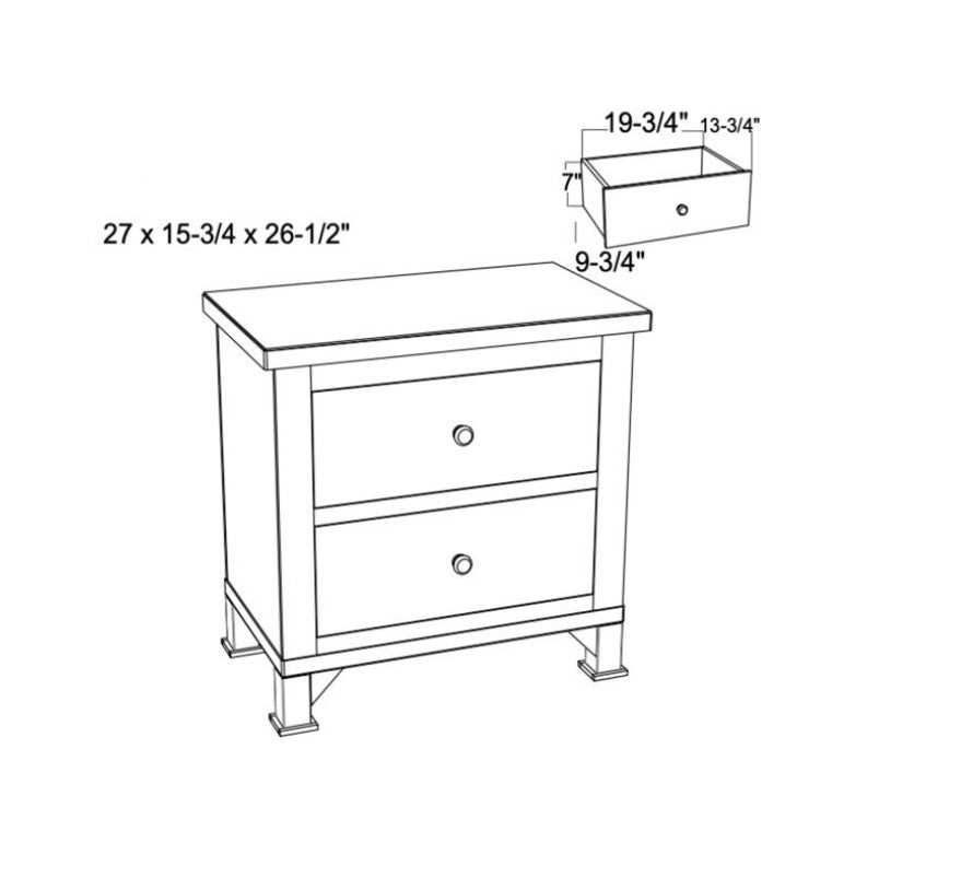 Antique 2 Drawer Nightstand