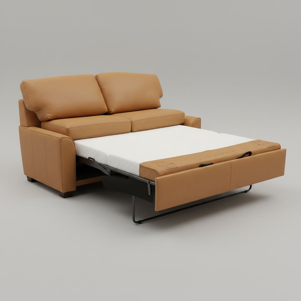 Sofa Sleeper Klein Queen Butterscotch Fin: Acorn Legs