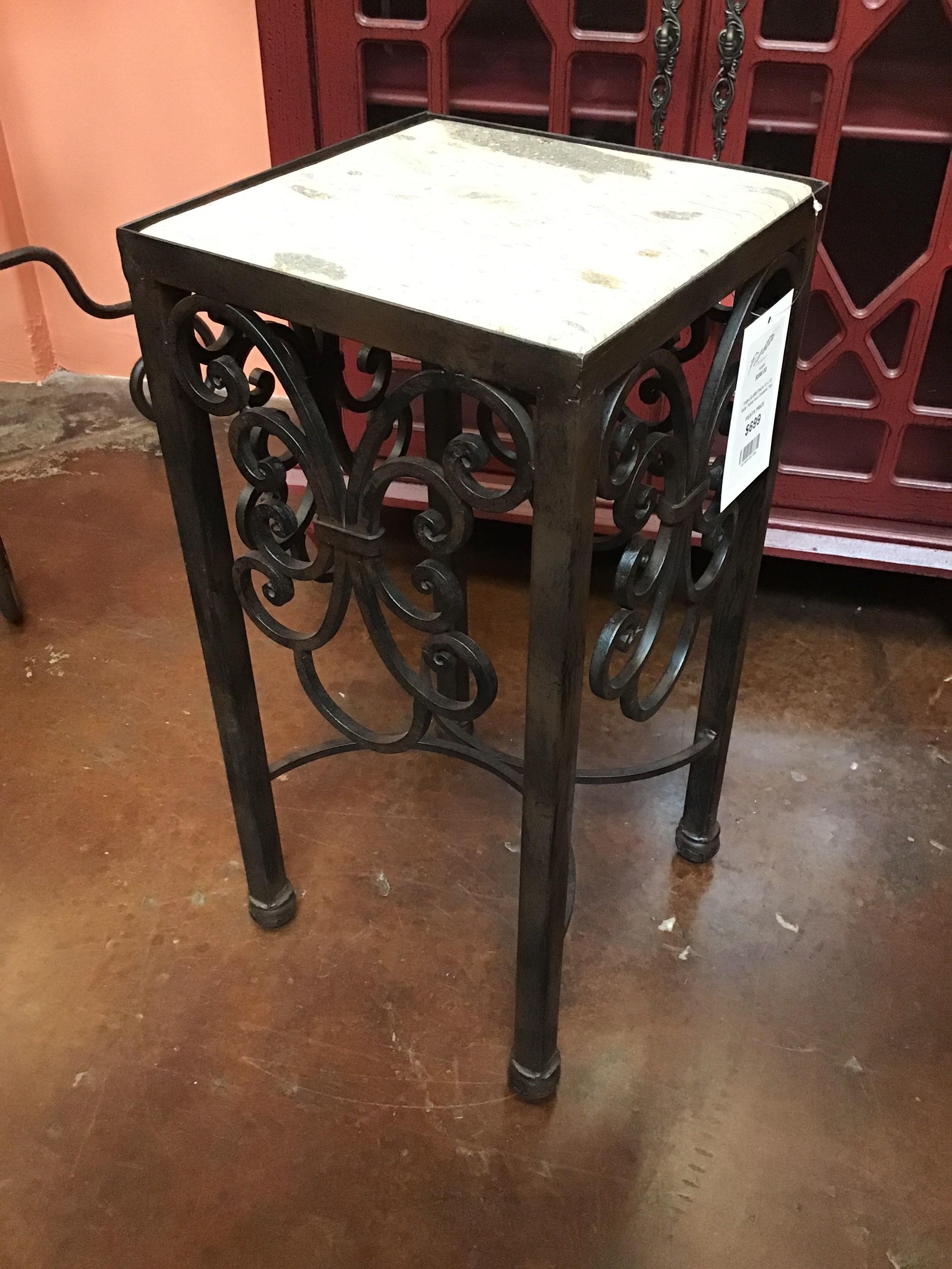 Side Table Iron Cantera Top