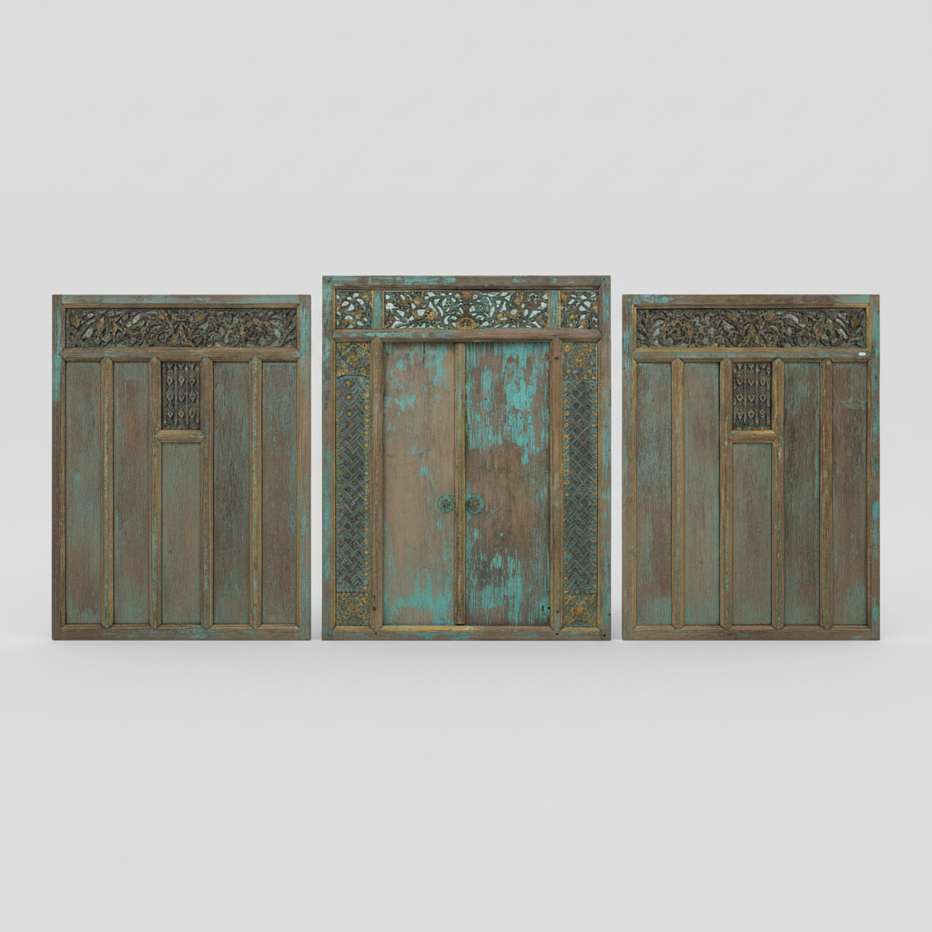 Door Antique Set 3 Pieces From Bali Set of 3