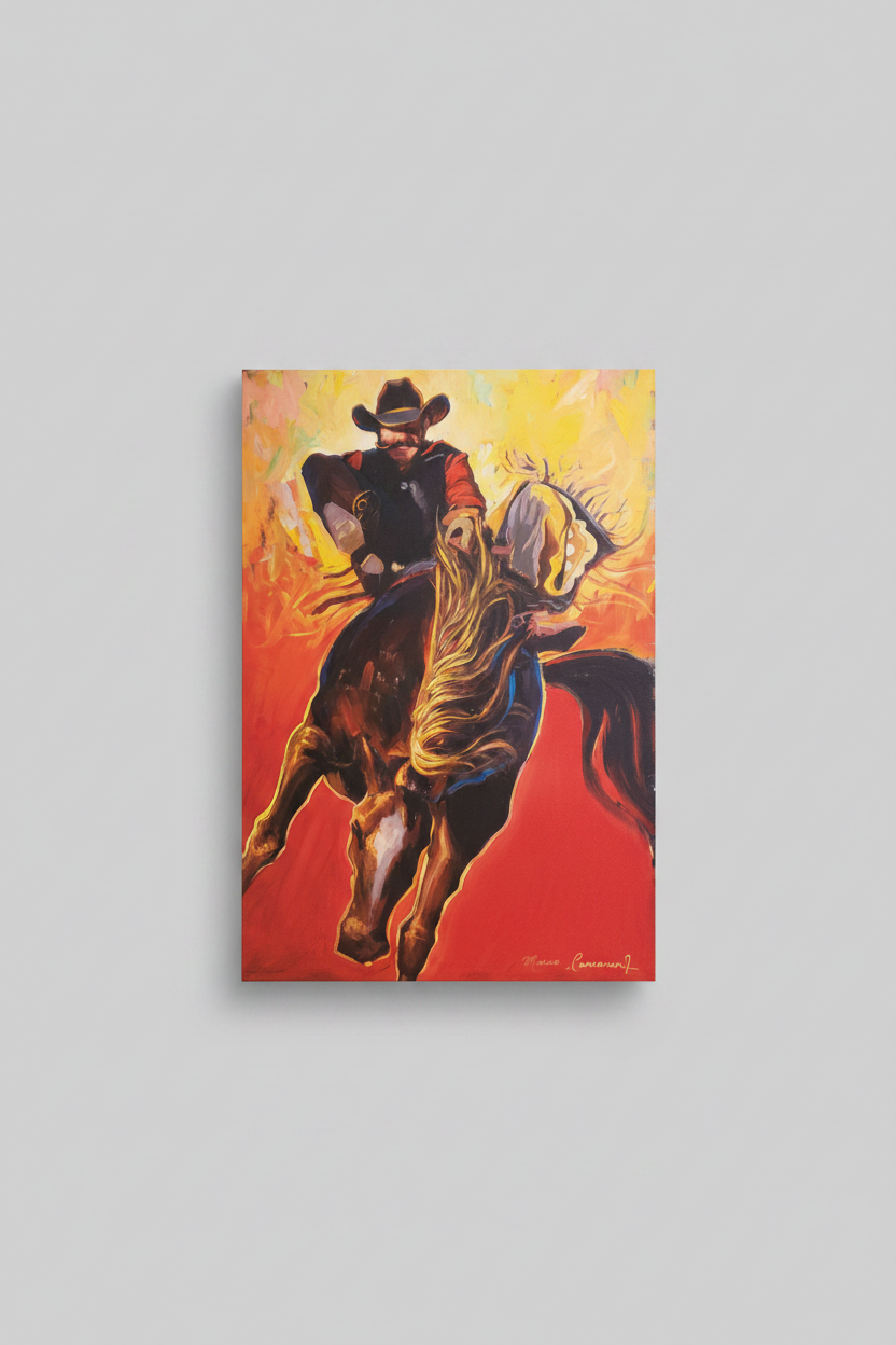 Miguel Camarena Print Art Rodeo Cowboy #023 40x60