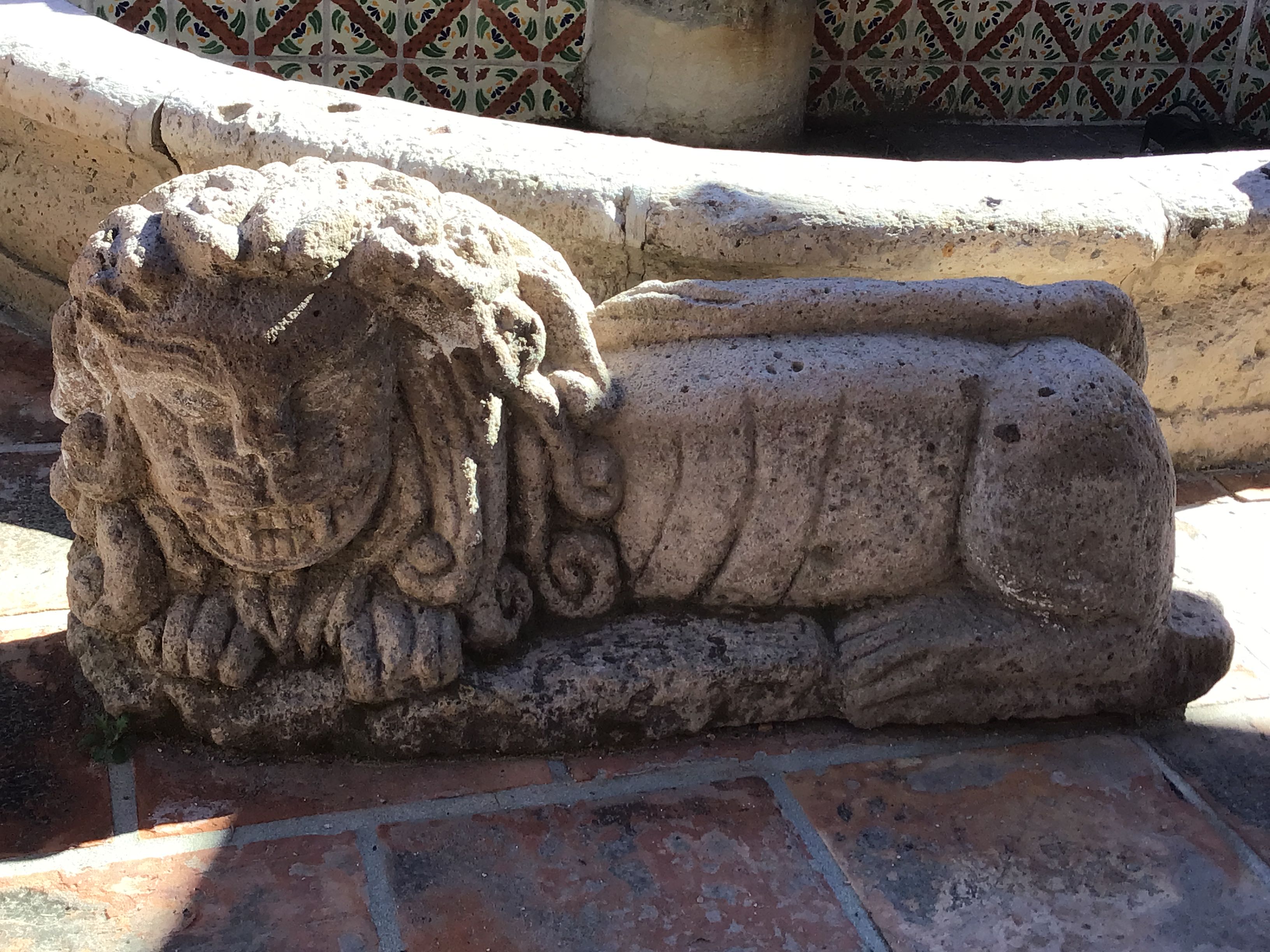Recumbent Cantera Stone Lion Statue