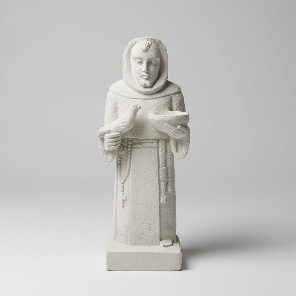 Cantera Handcarved St. Francis Statue, 24"