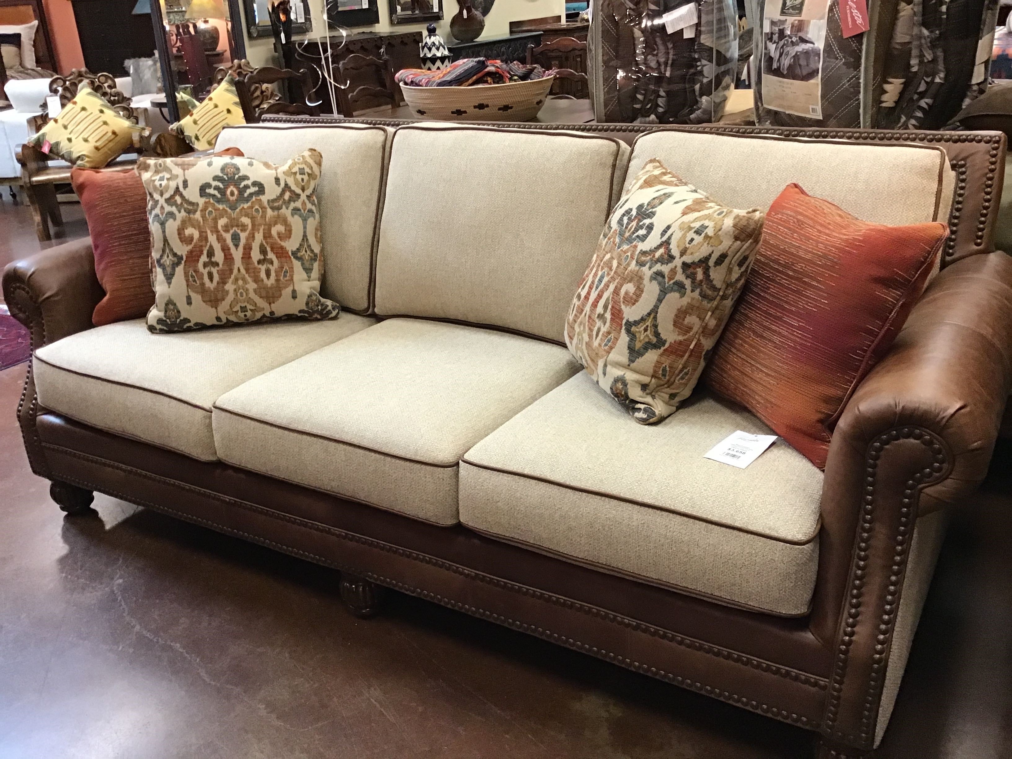 Sofa Leather Duke Marble Living Color Persimmon Bermuda Holm Sweet Holm Antique Nails