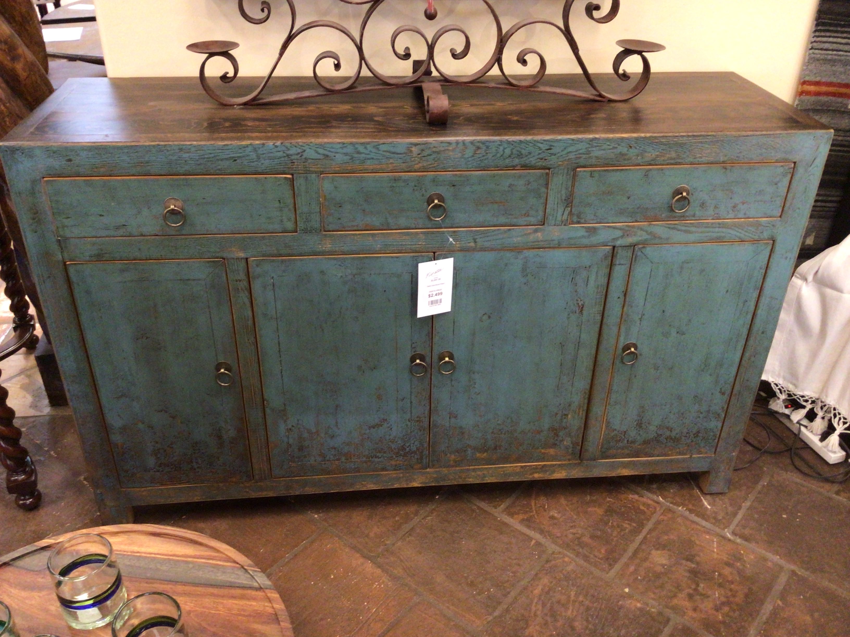 Side Board Paleo 62w X 18"d X 37.5"h Turquoise"