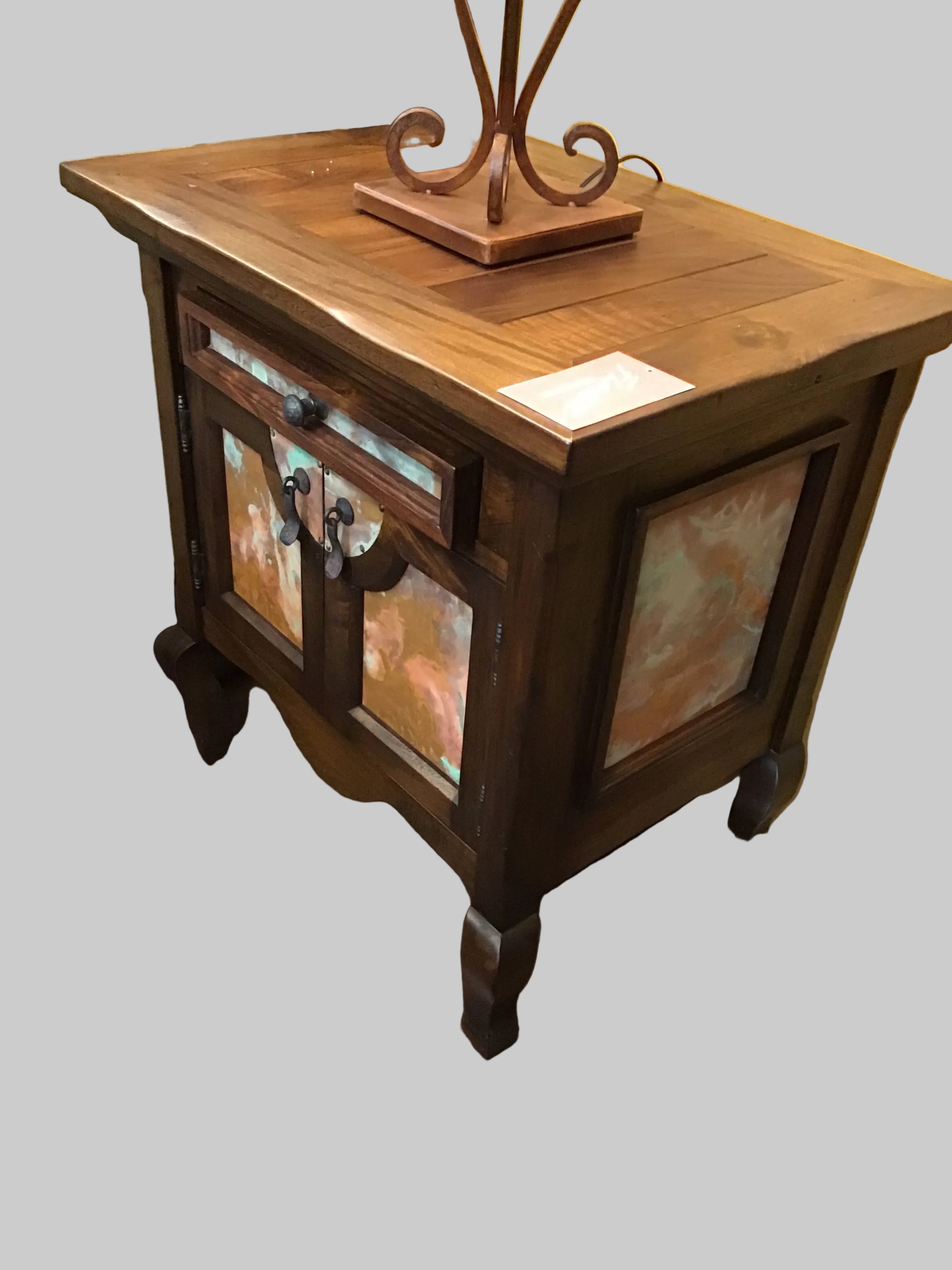 Nightstand Copper Verdigris 32X22X30 DD