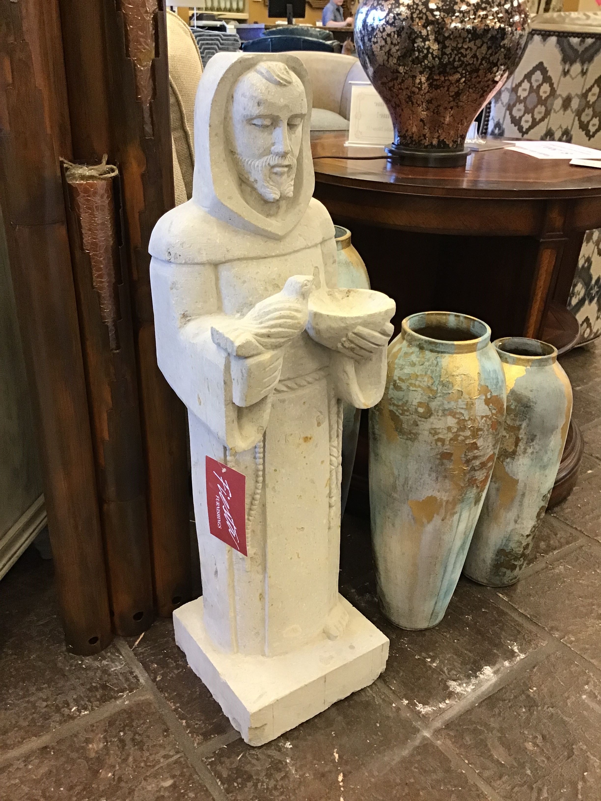 St. Francis Handcarved Cantera Stone 3' approx