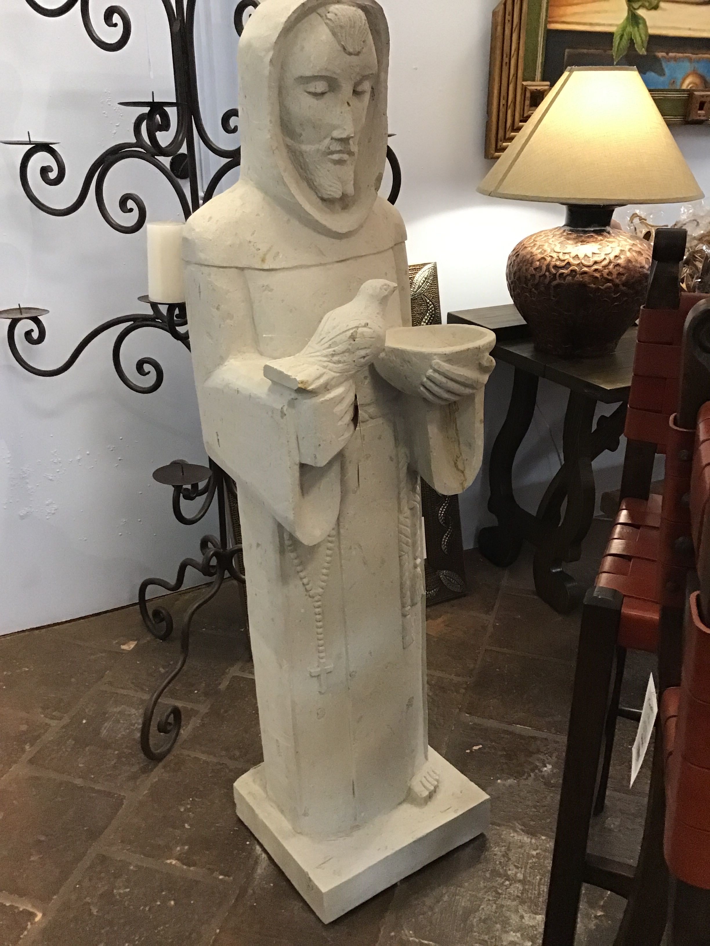 St. Francis Handcarved Cantera Stone 5' approx