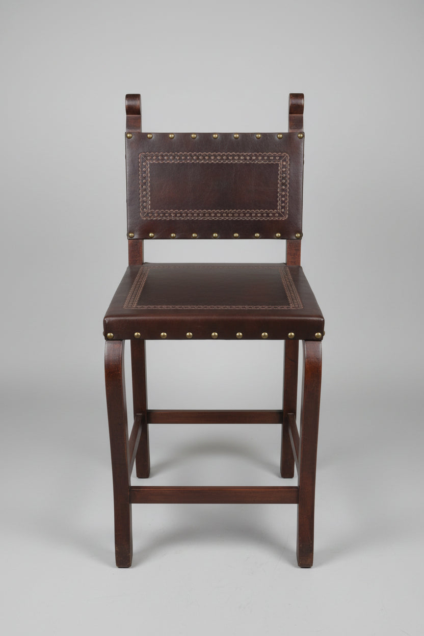Choc Stool Counter Height Rosewood 26H Chocolate Leather"