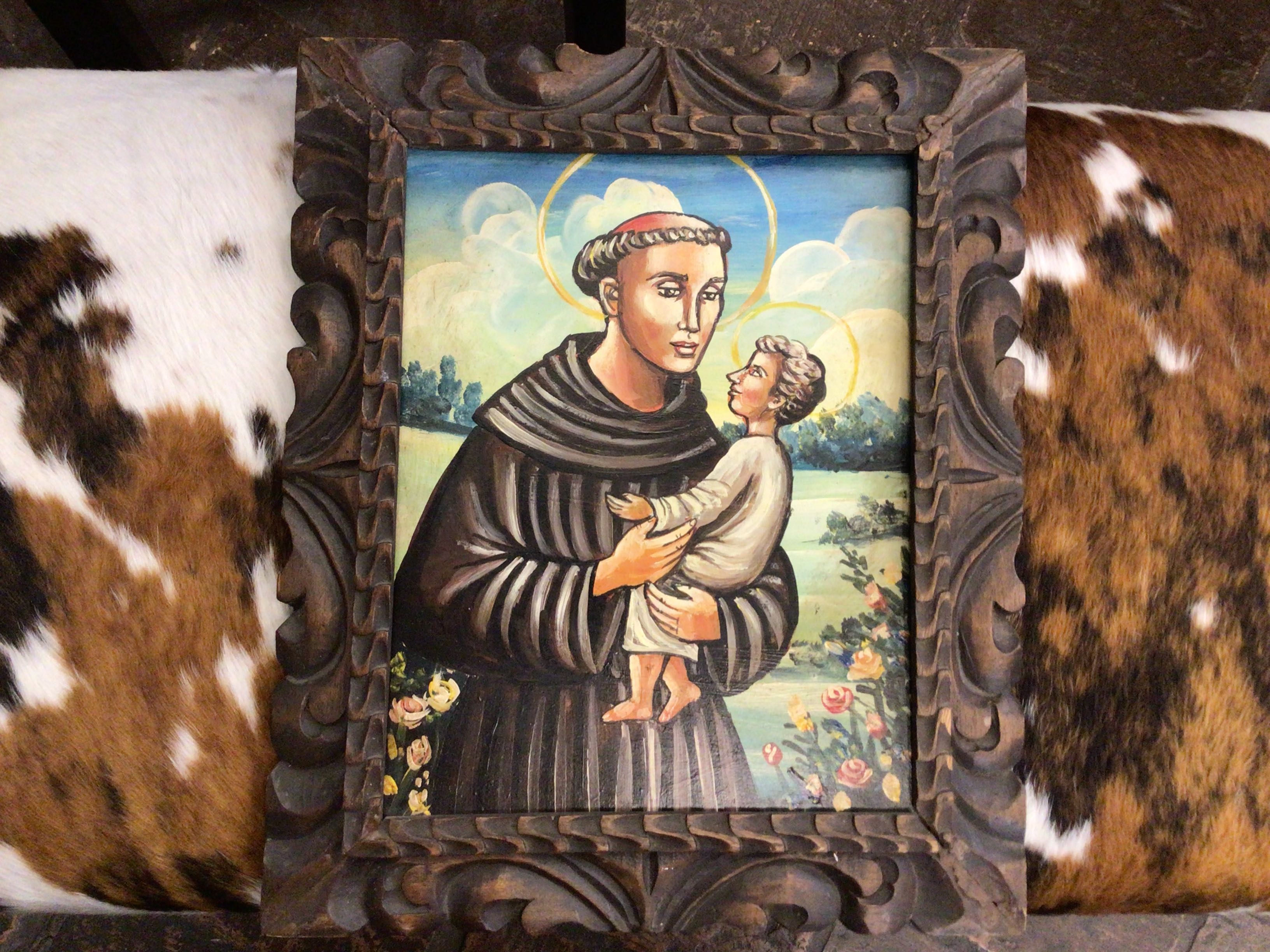 Retablo 129-10278-1056-00 San Antoino" Old Frame ACC"