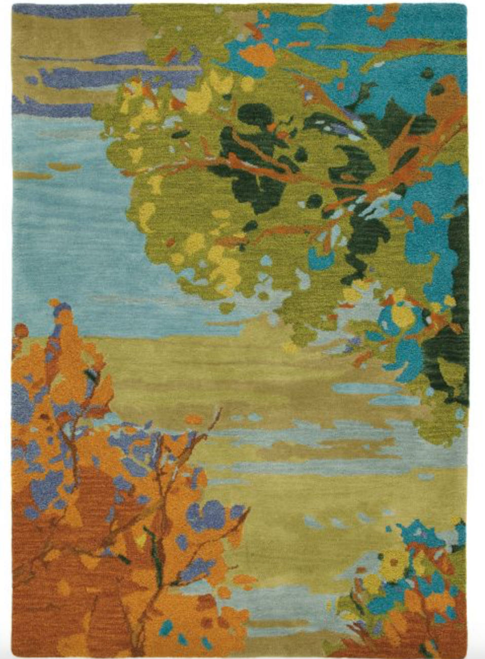 Rug Landscape Teal 5x8