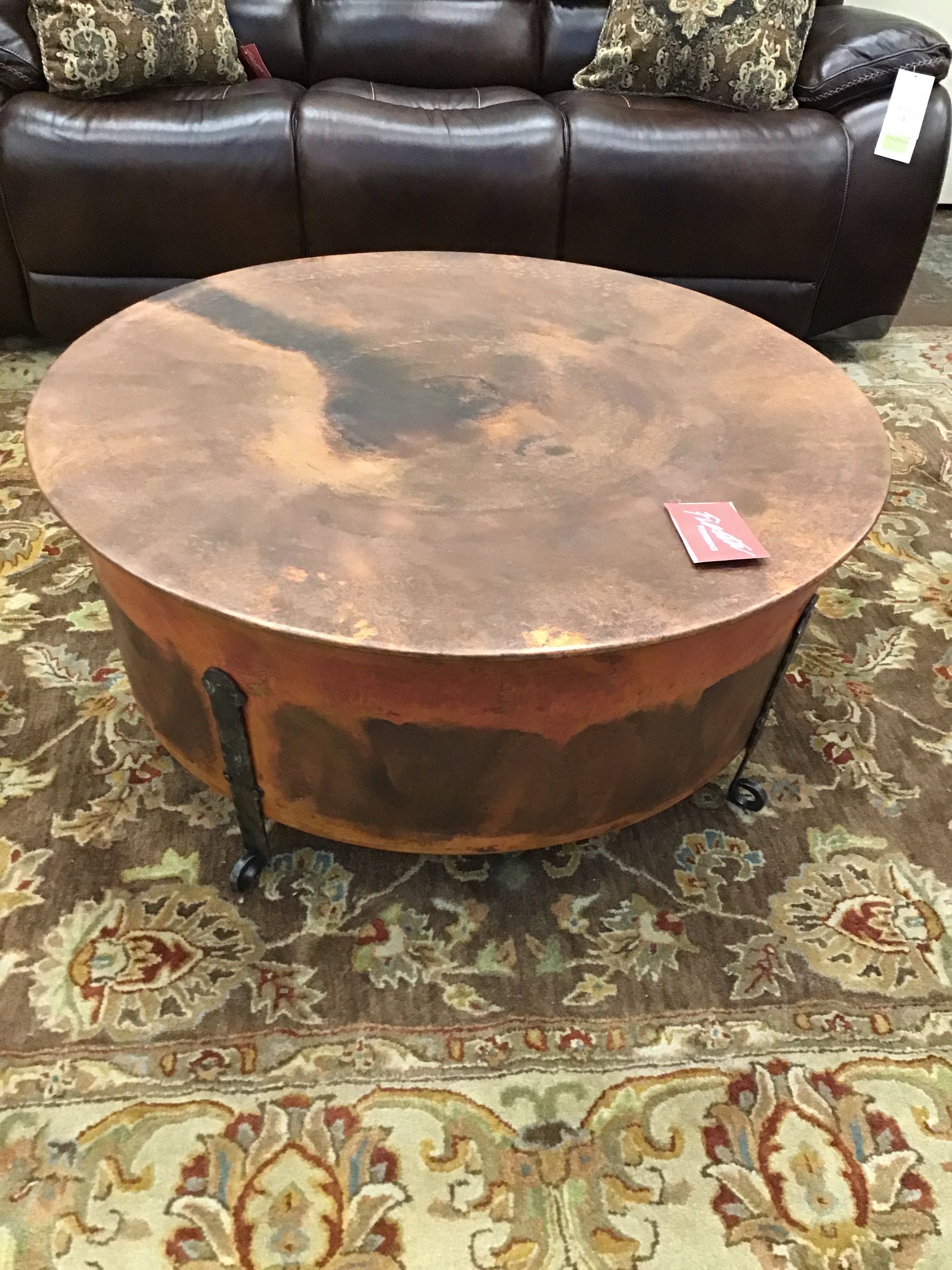 Coffee Table Copper Cauldron Round 42X19