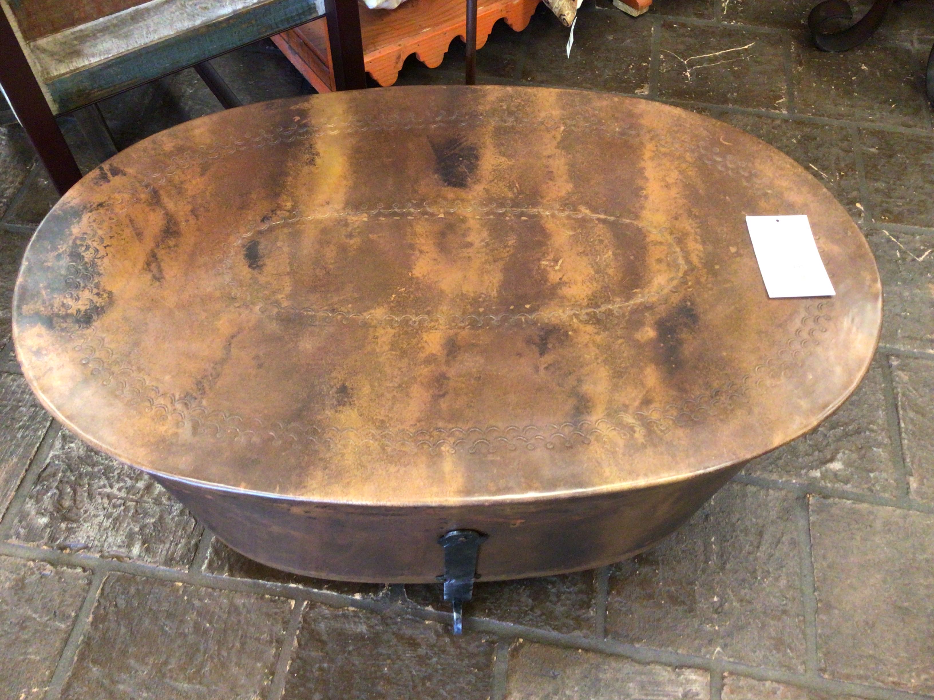 Coffee Table Copper Cauldron 42x24x19