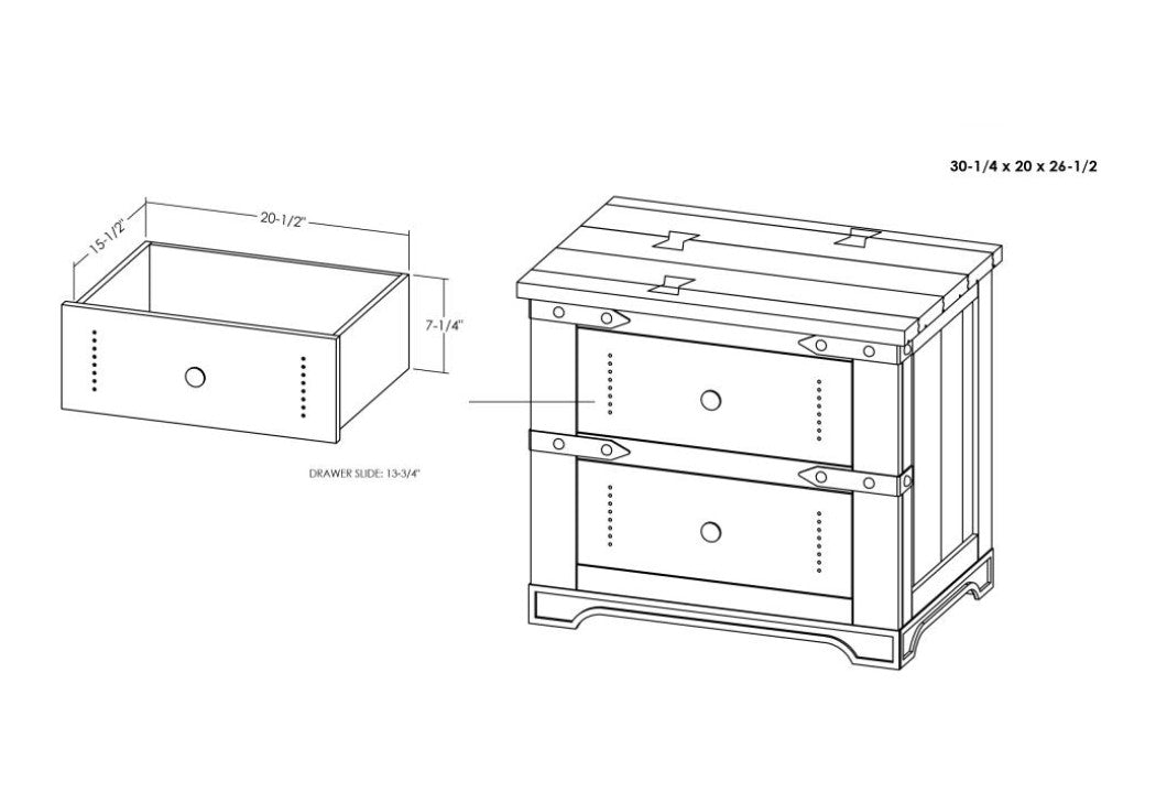 Parota Nightstand 2 Drawer