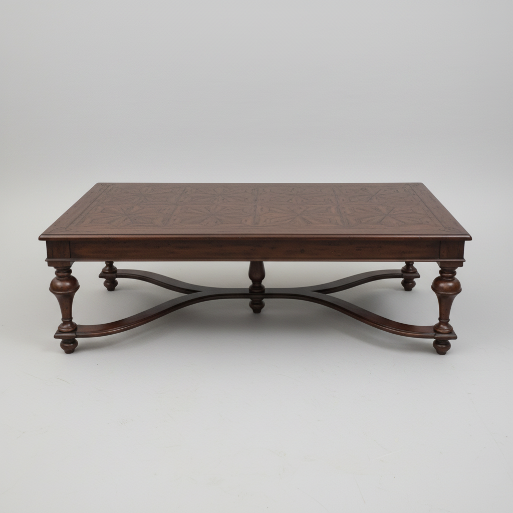 Cocktail Table Rustic Parquetry Wooden