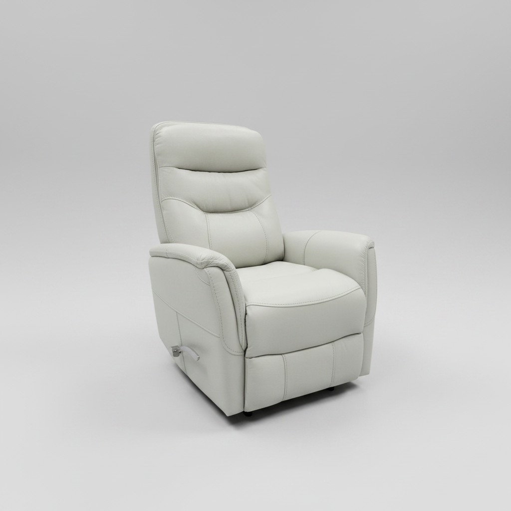 White recliner chair on a gray background