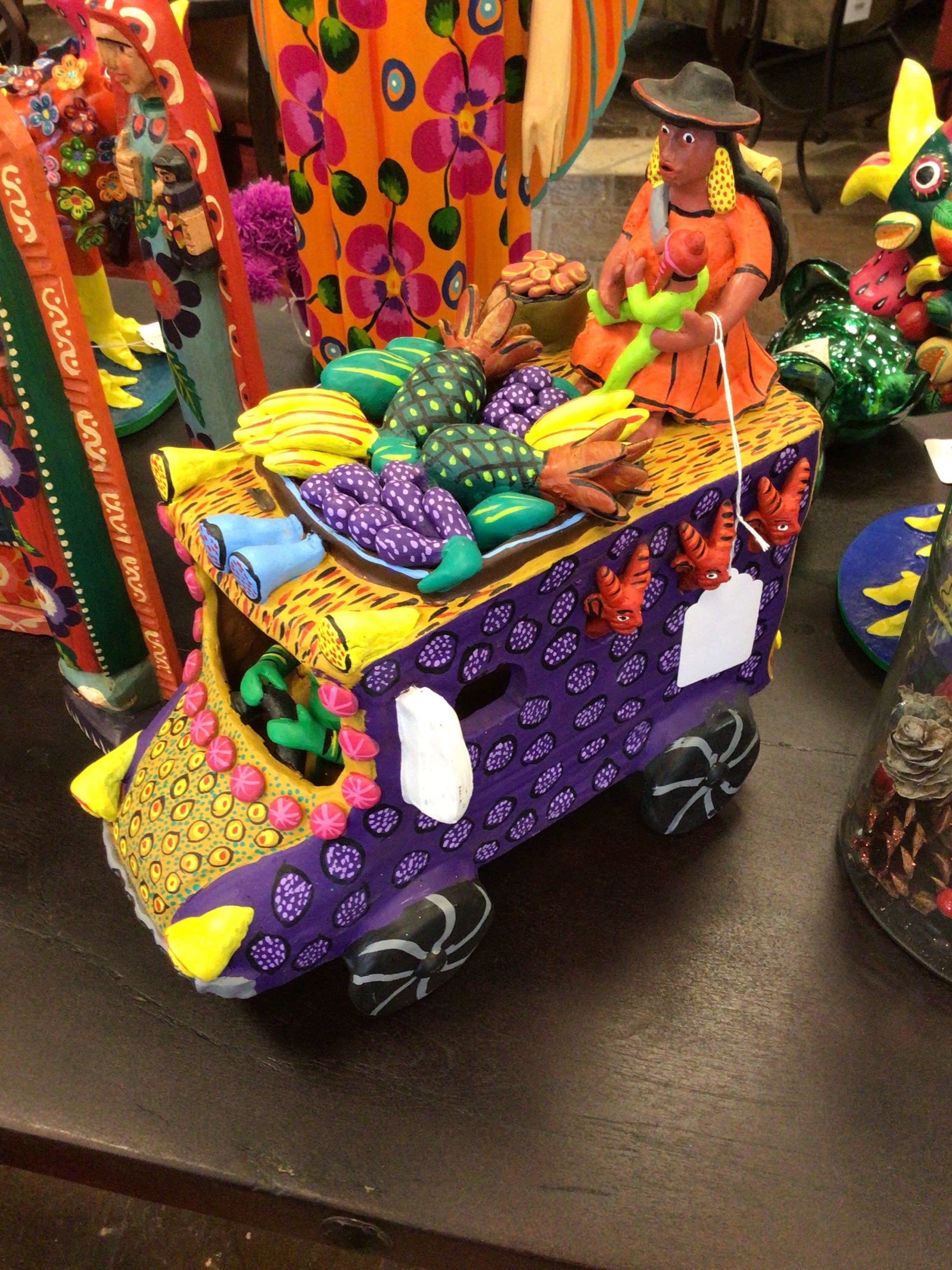 Folk Art Bus With Fruit