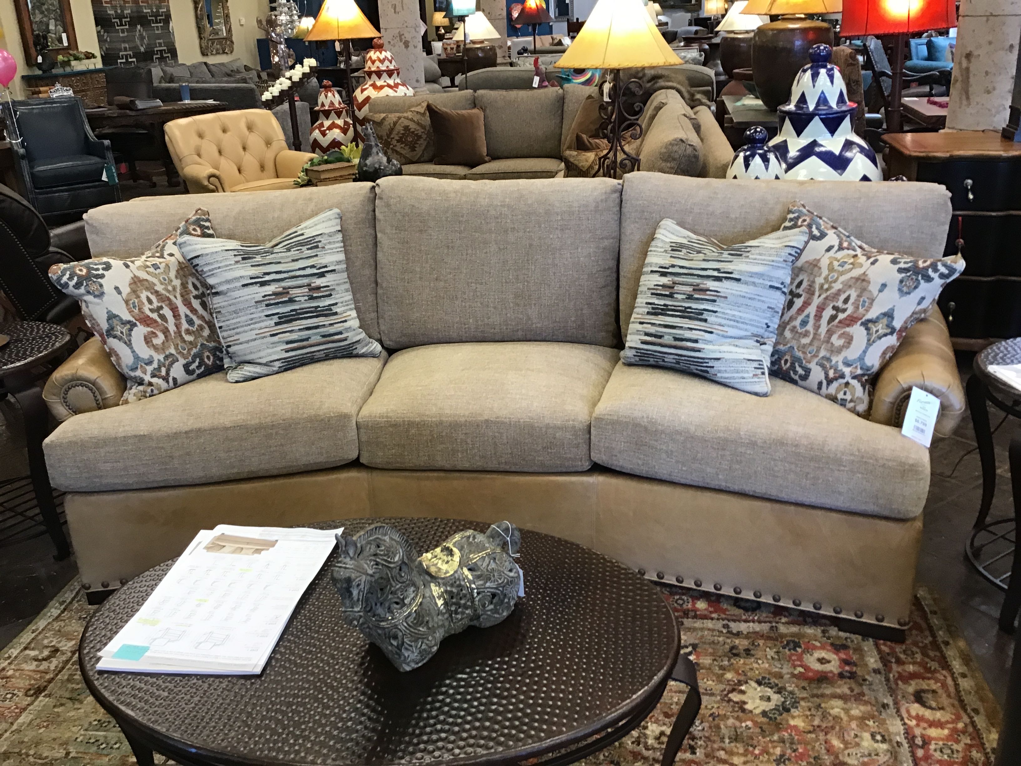 Sofa Wedge Crisscross Brandy
