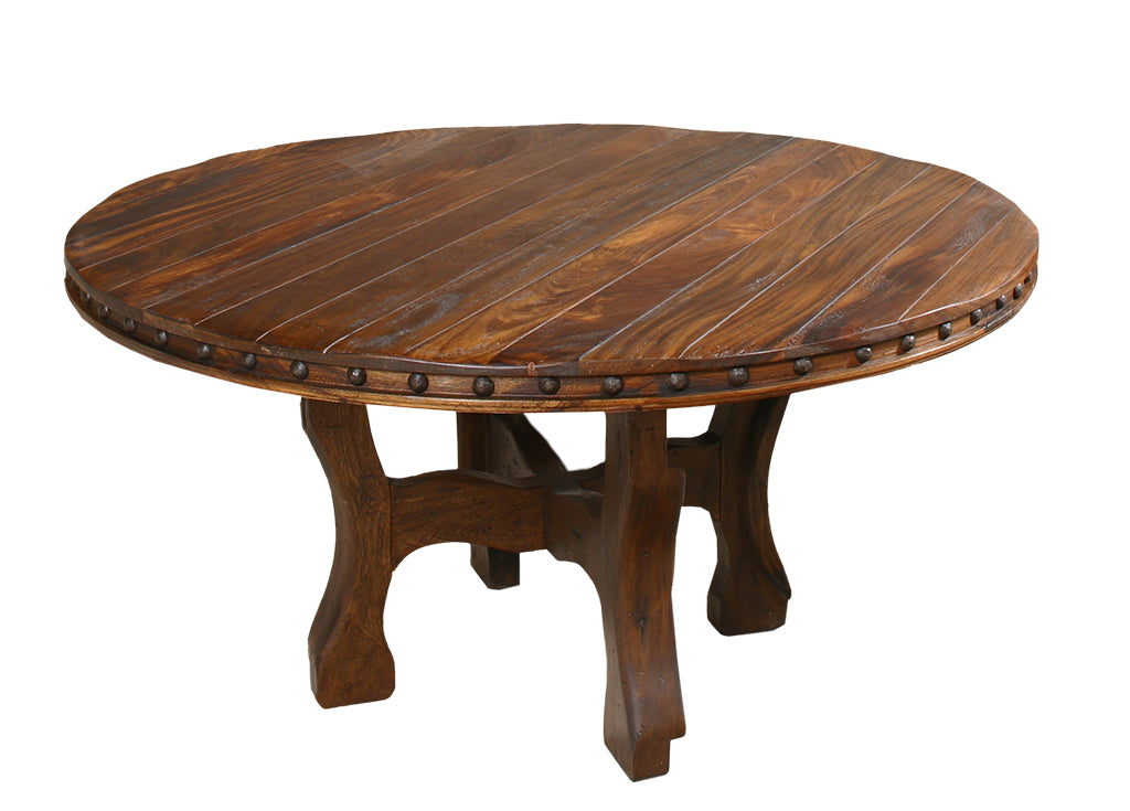 Dining Table Taurino Round 54 Dark Distressed