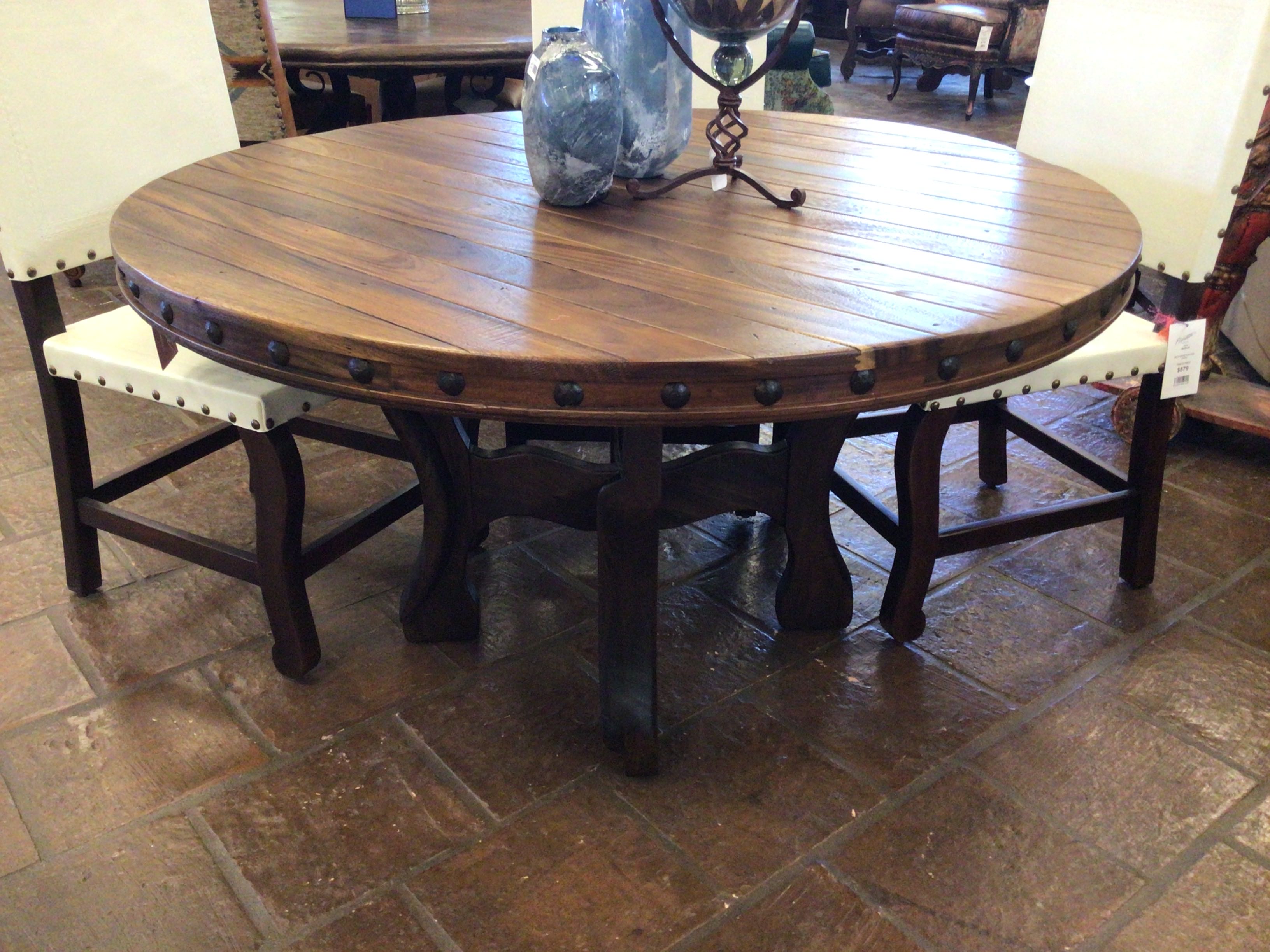 Dining Table Taurino Round 54 Dark Distressed