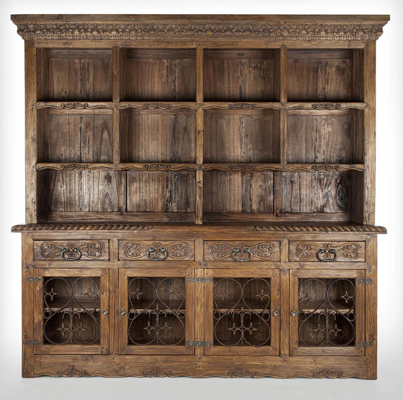 Lovina Hall Buffet with Hutch Iron Doors