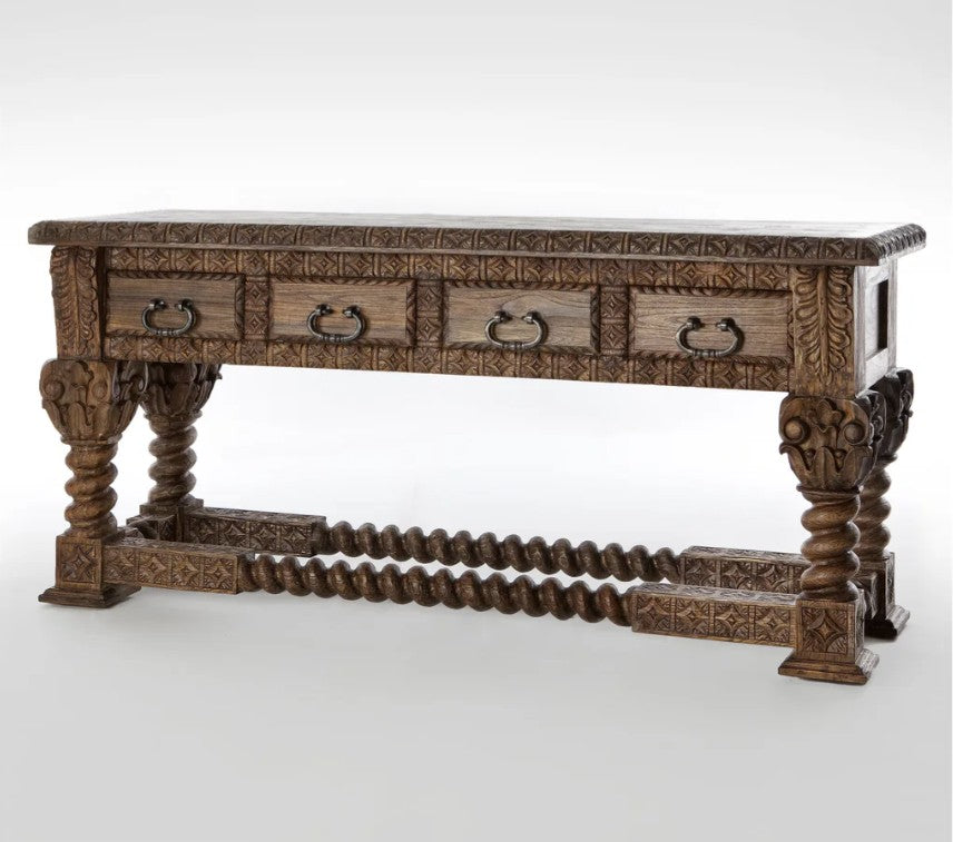 Corinthian Console 4 Leg 4 Drawer