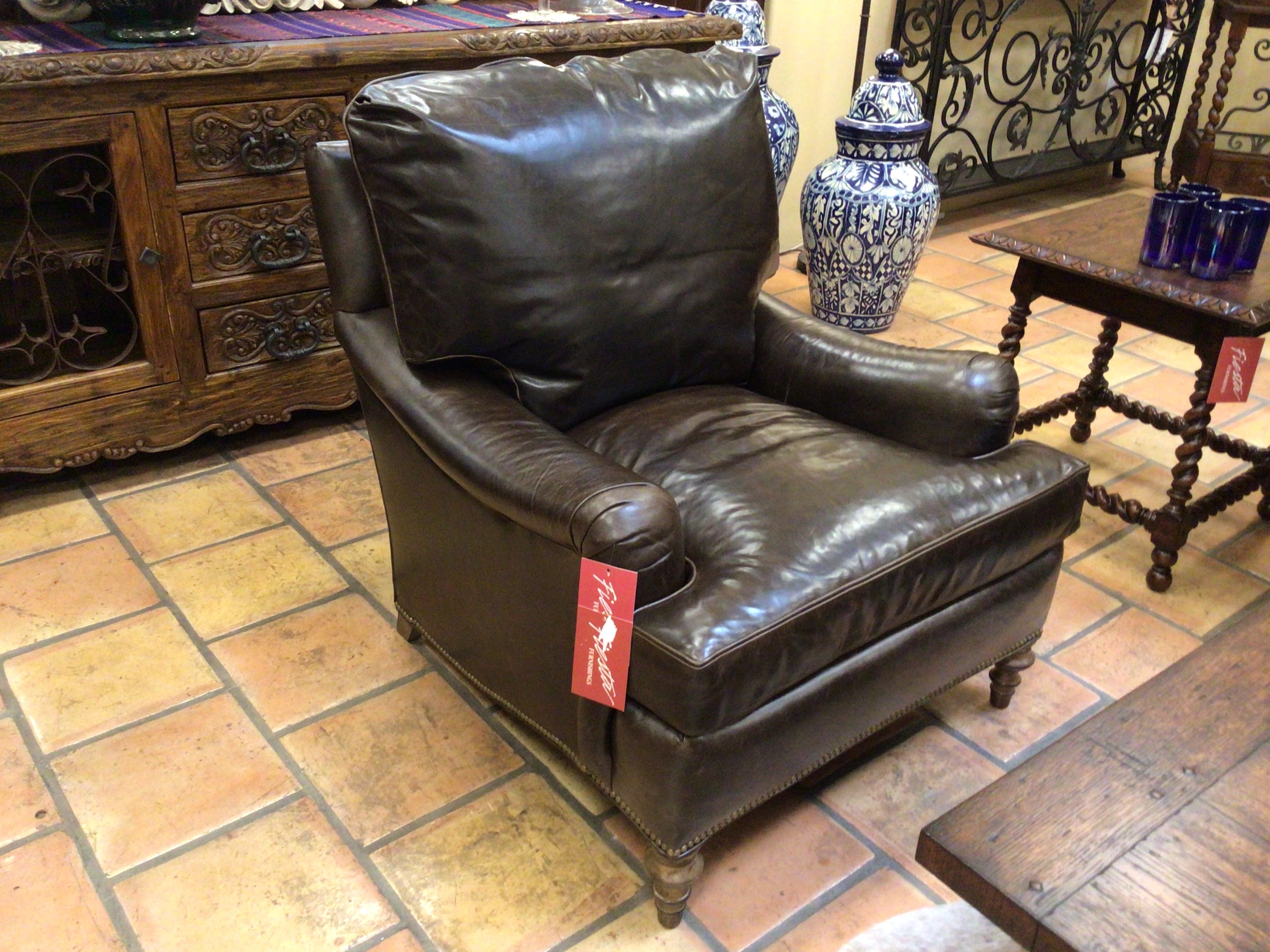 Althorp Collection Chair Leather Club Chair Fabric:Windham