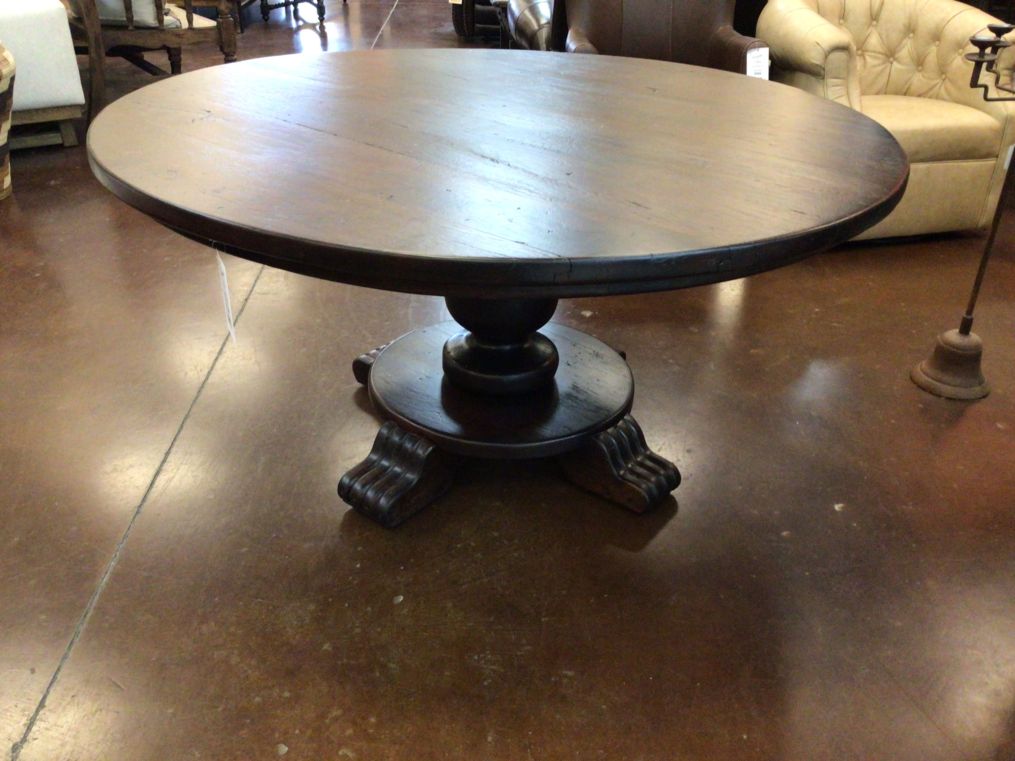 Dining Table Round Mesquite W/Pedestal 60x30 DD Round 60x30