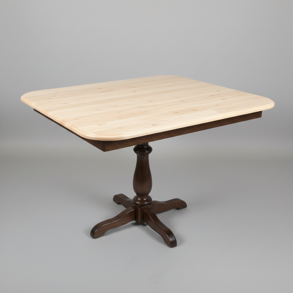 Dining Table With Base Wormy Maple Top Brown Maple