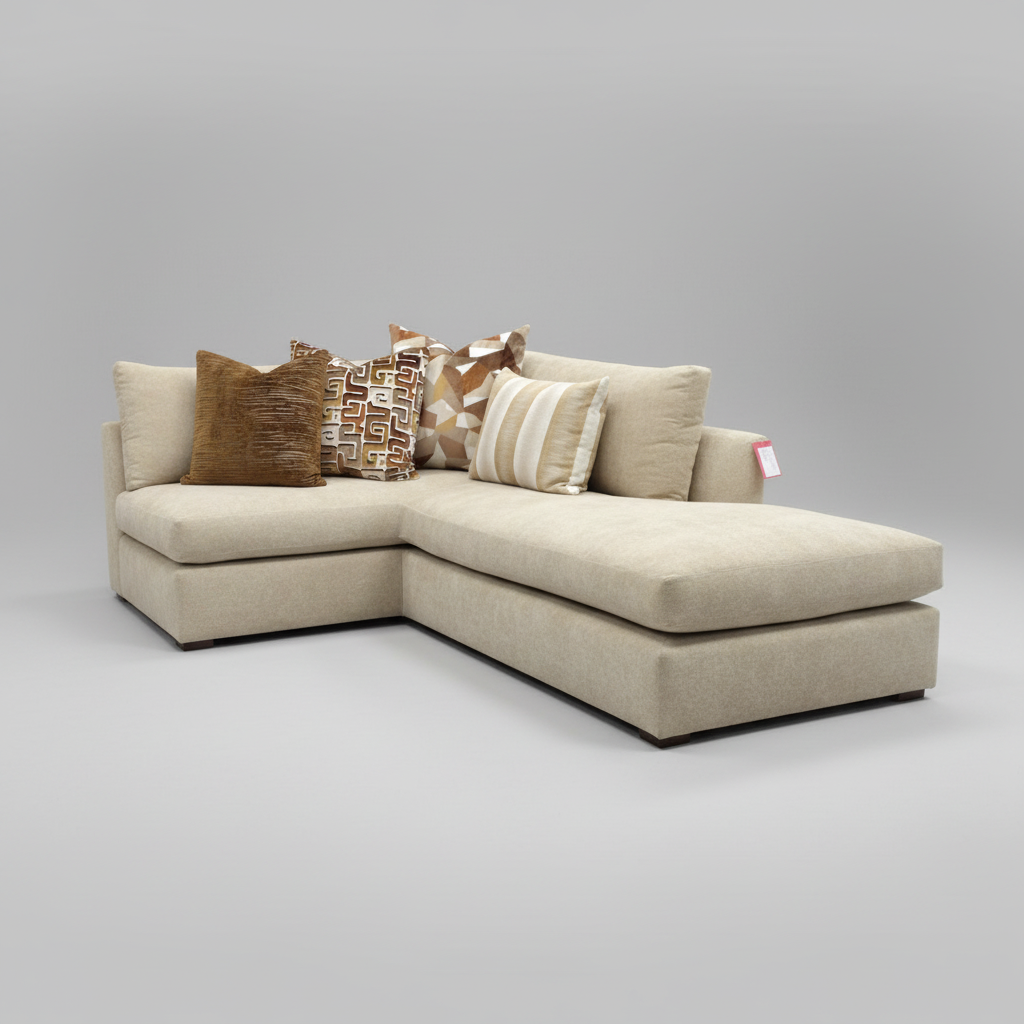Sofa Bumper Right Hand Facing Molveno Toast 4 Panel 72x144"x40"d"