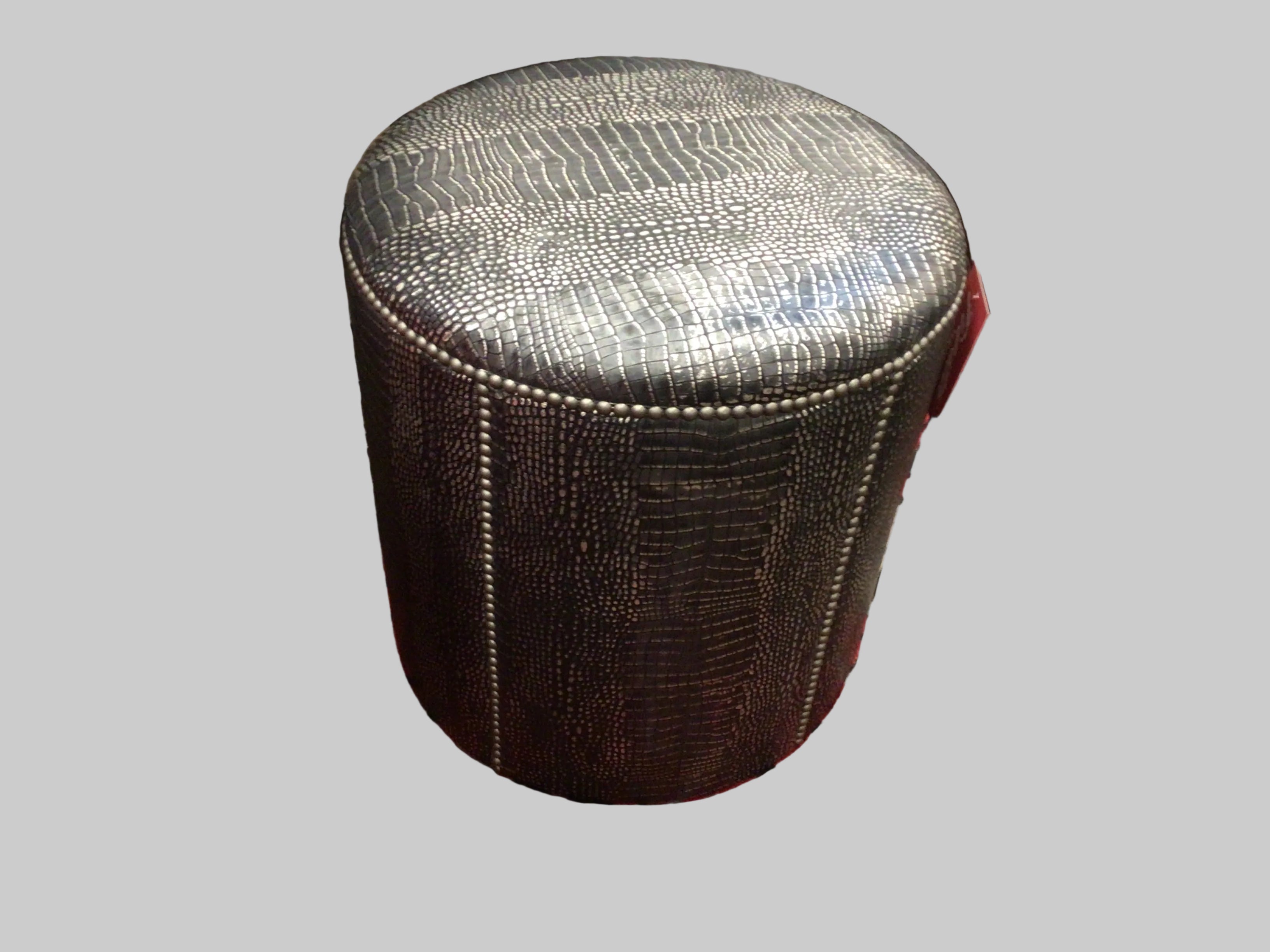 Ottoman Exotic Leather Recessed Casters