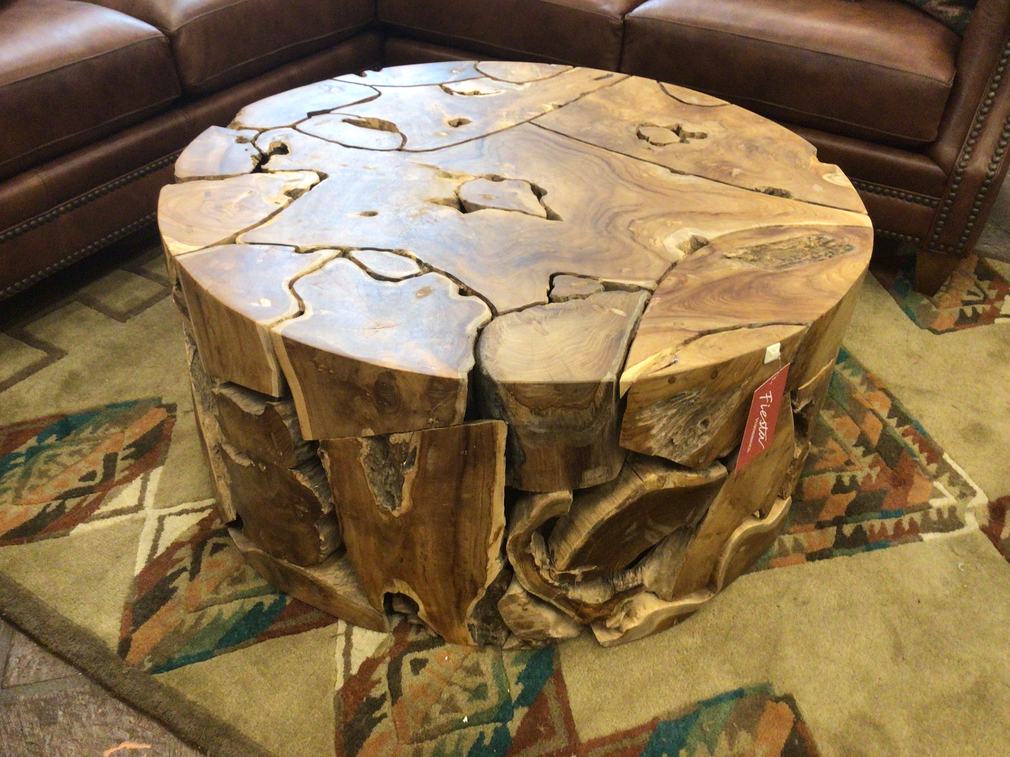Cocktail Table Round Teak Natural 39D