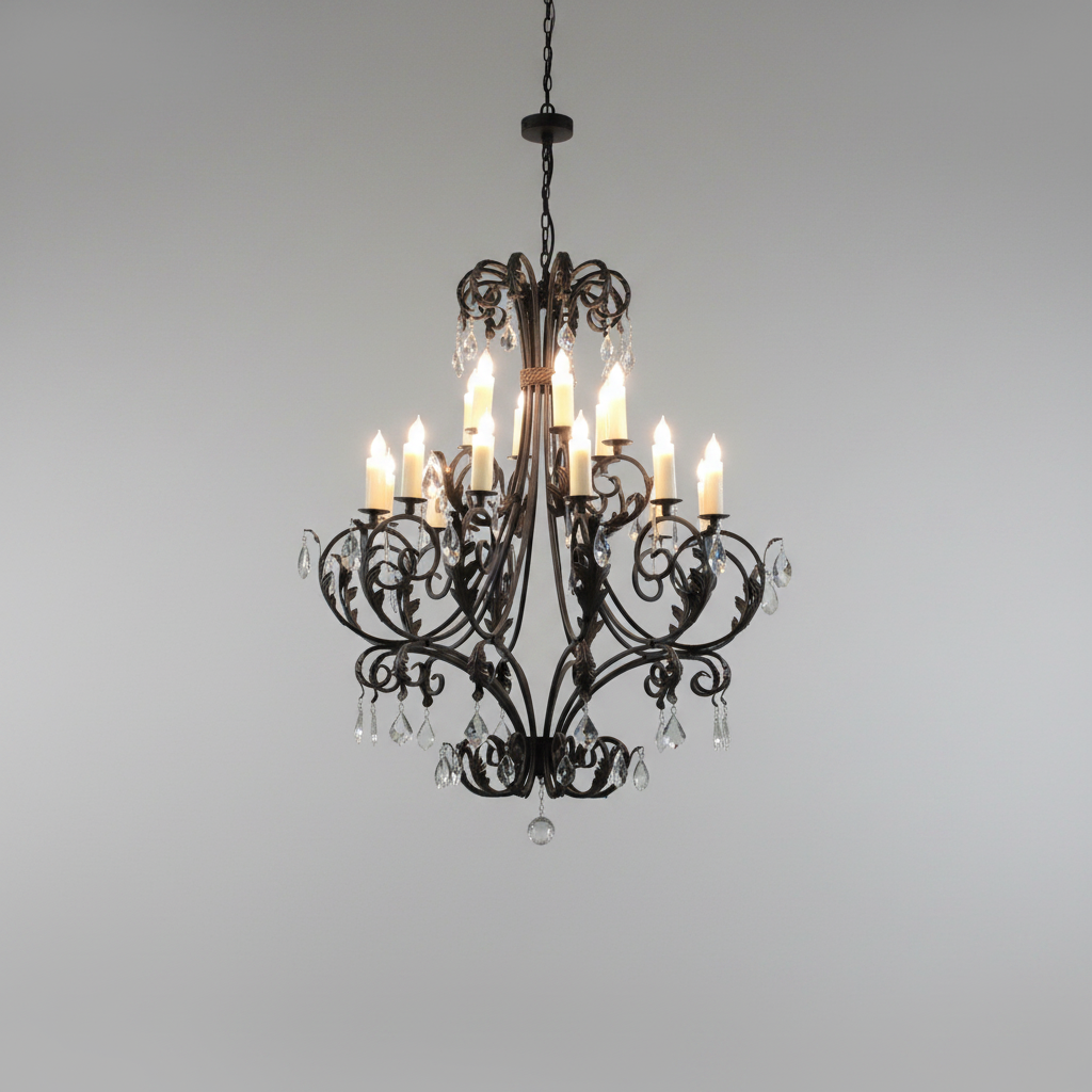 Chandelier Custom Maziar W/Crystals/Candles