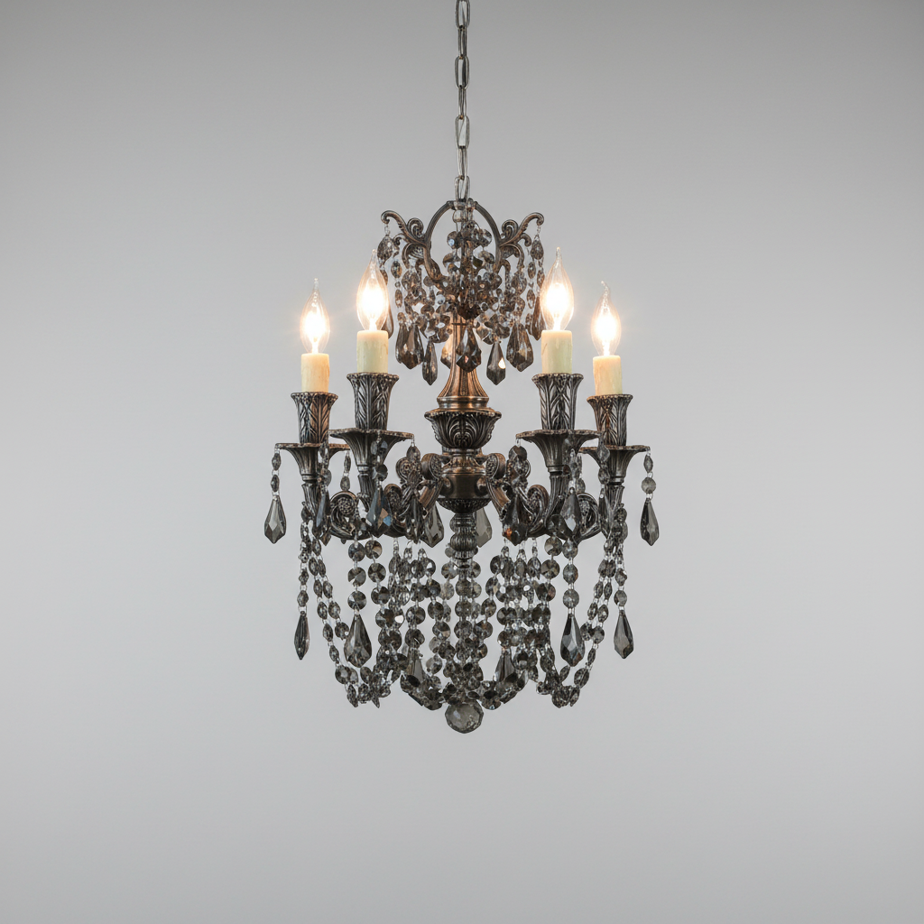 Chandelier Finisterra Elongated 5 Light 16X25 Antique Silver Finish