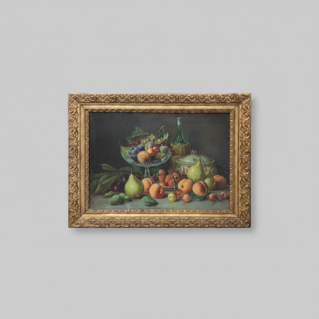 Antique Gilt-Framed Fruit Still Life, Circa 1850