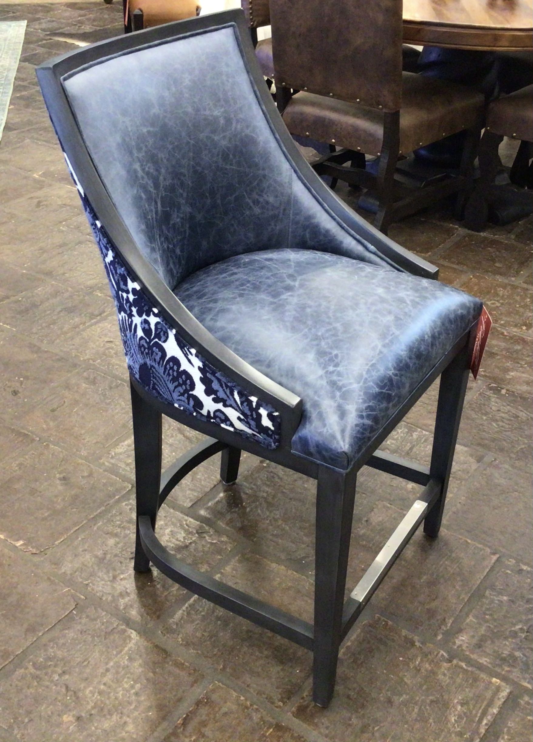 Counter Stool Capri Denim/Victorian Indigo/Heron/Brushed Nickel