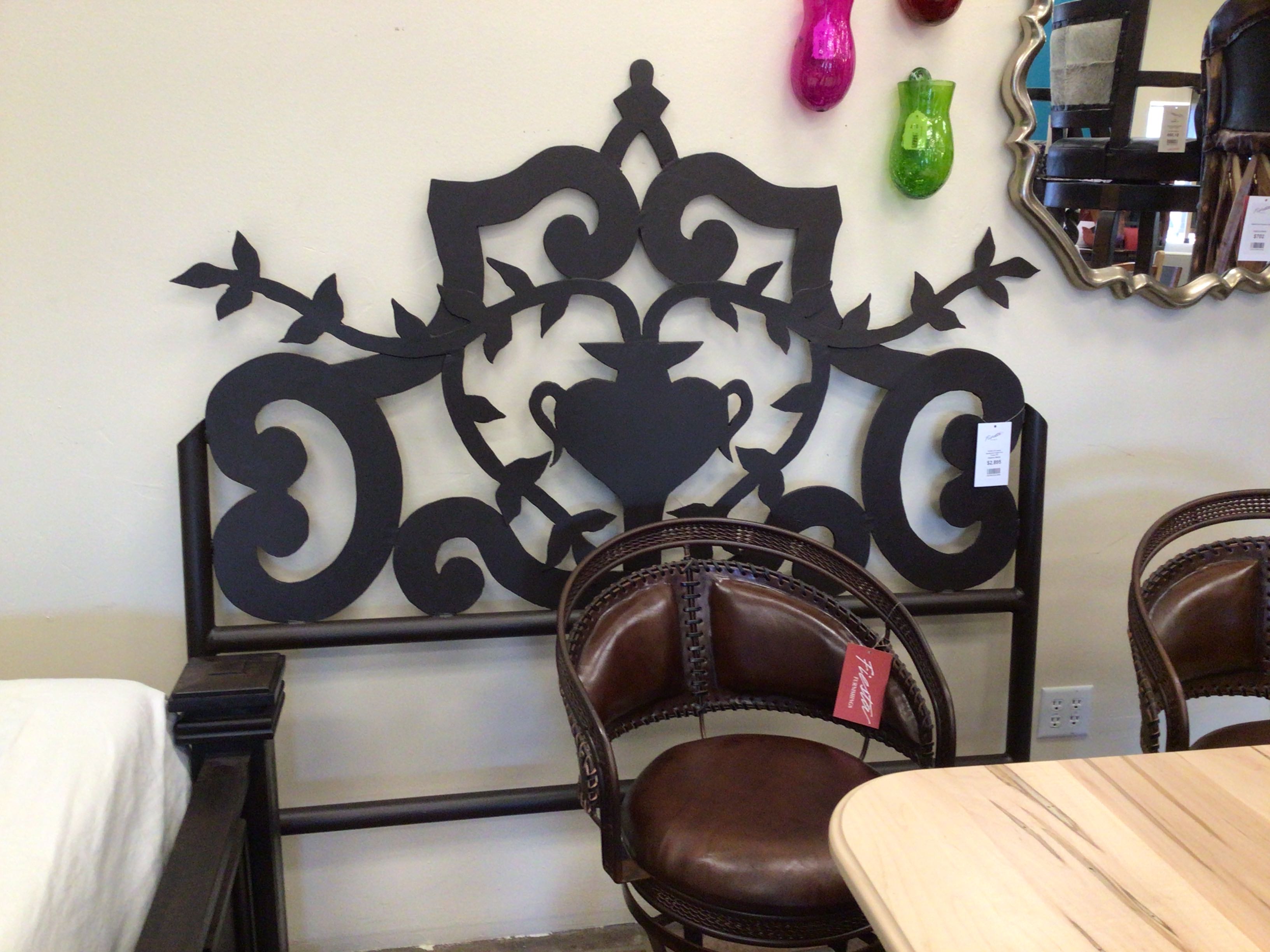 Queen Headboard Forged Iron Flower Pot