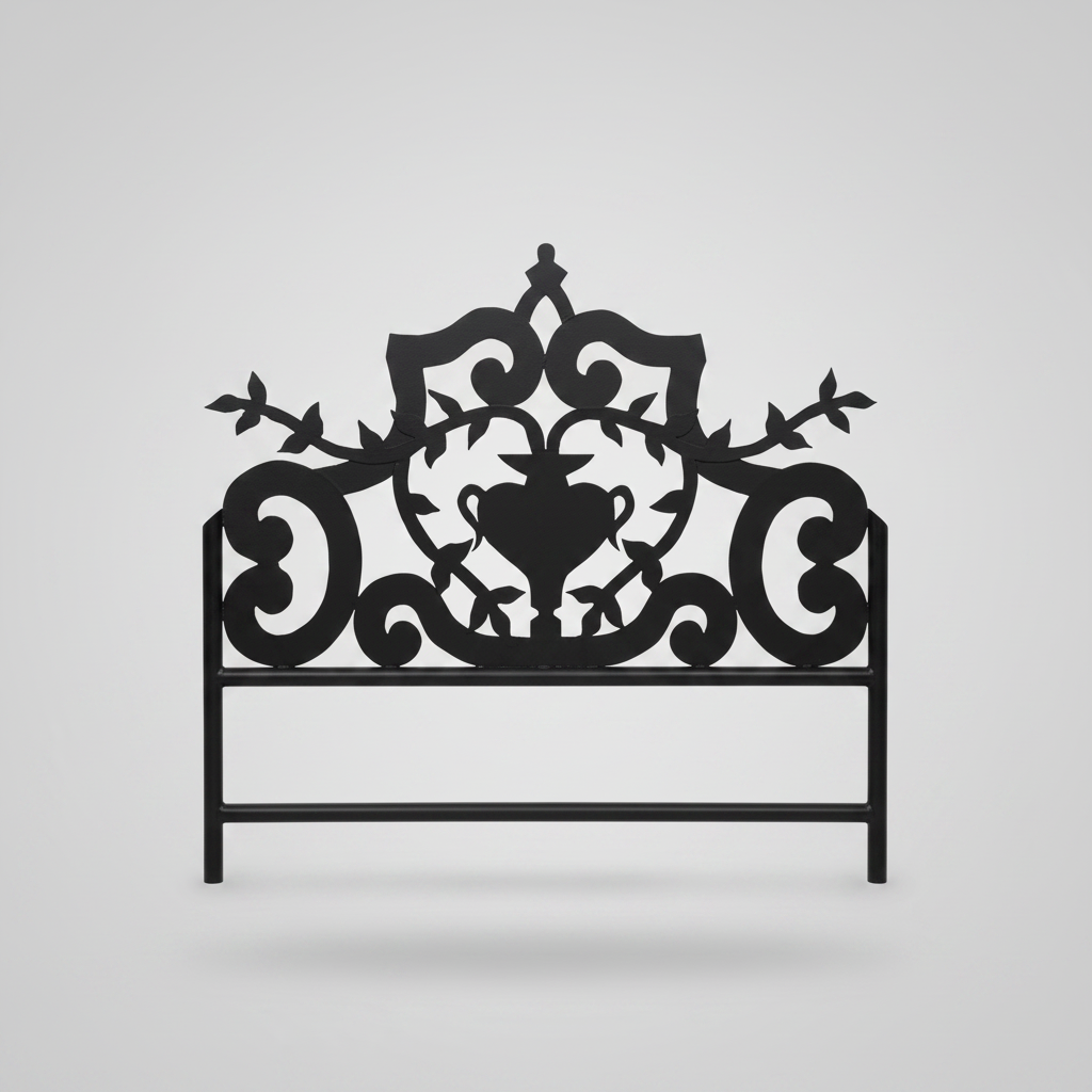 Queen Headboard Forged Iron Flower Pot