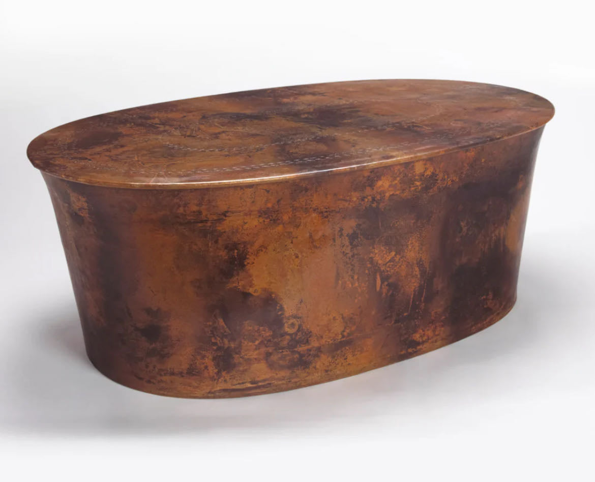Oval Copper Drum Table