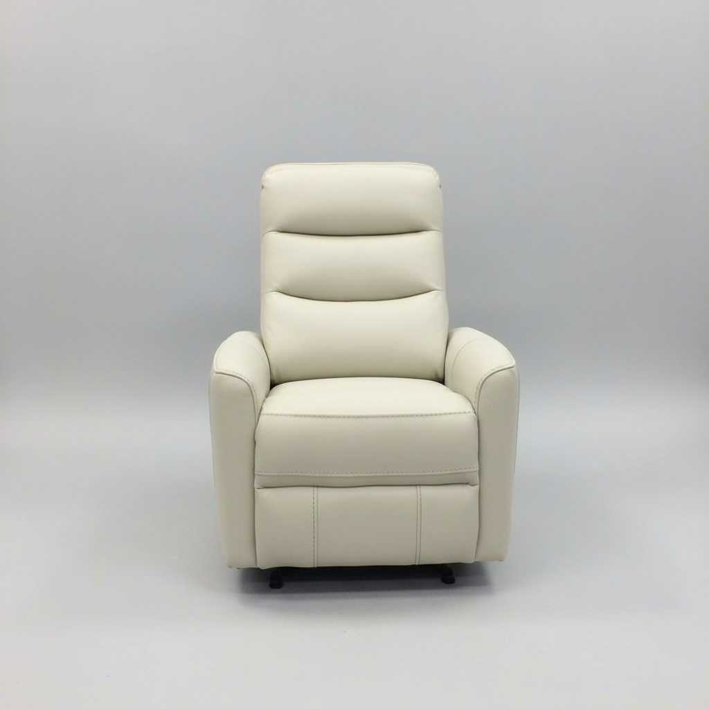 Beige recliner chair on a gray background