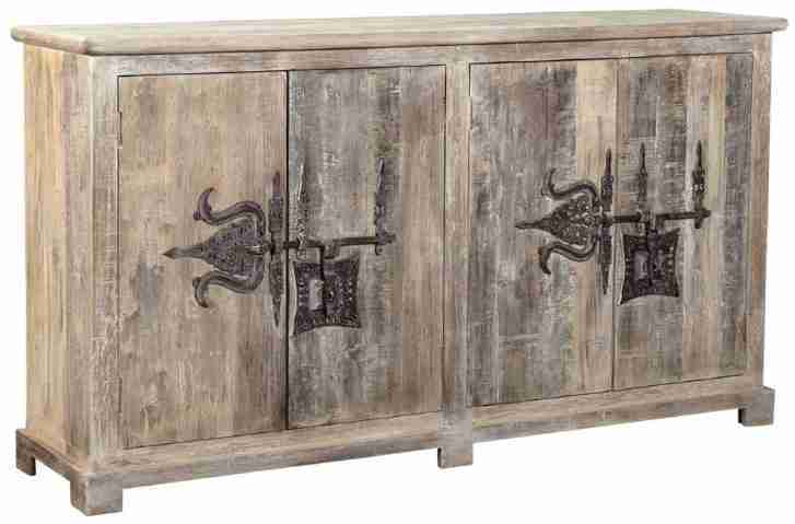Side Board Castillo 4 Drawer Anitque White 79”W X 20”D X 43”H