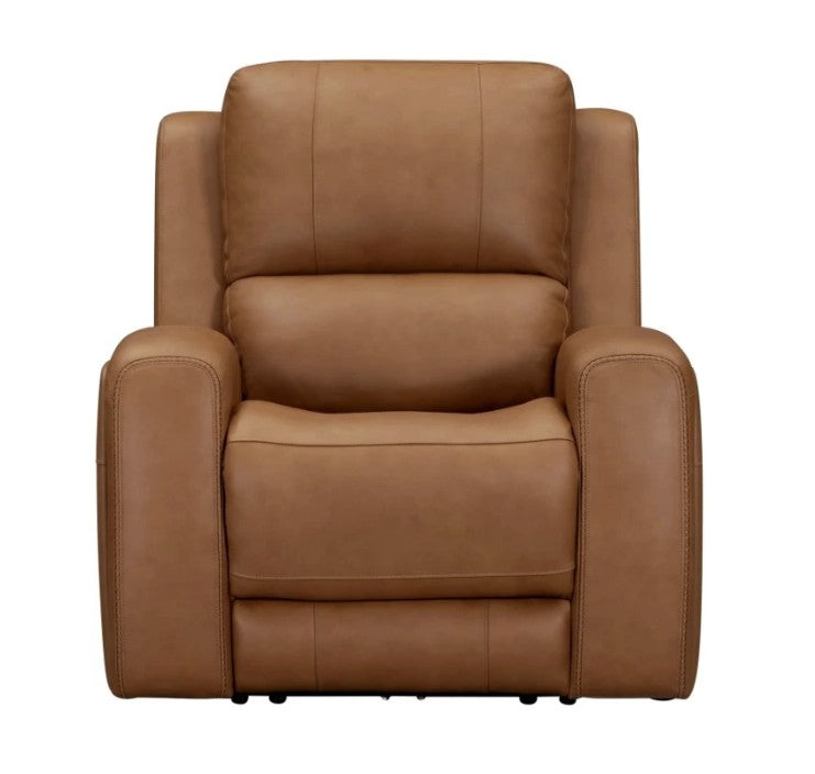 Brown leather armchair on a white background