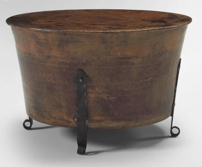 Table Round Copper Cauldron 30x19