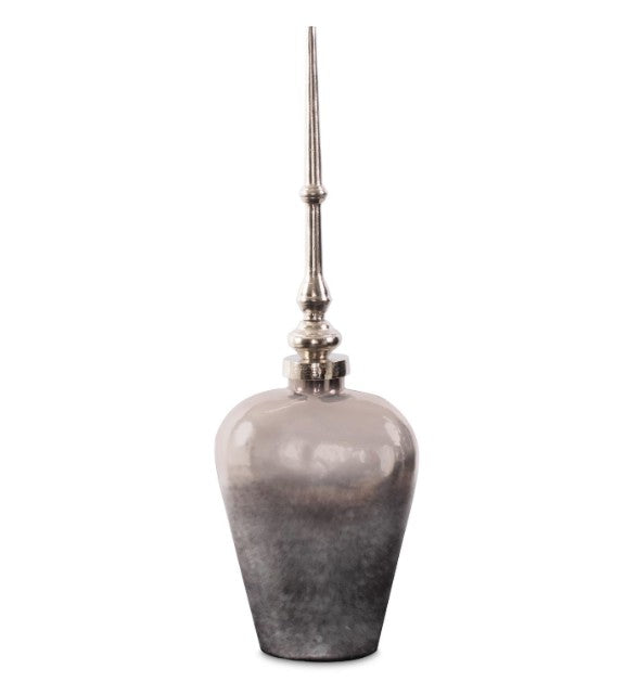 Bottle Venetia Ebony Glass With Aluminium