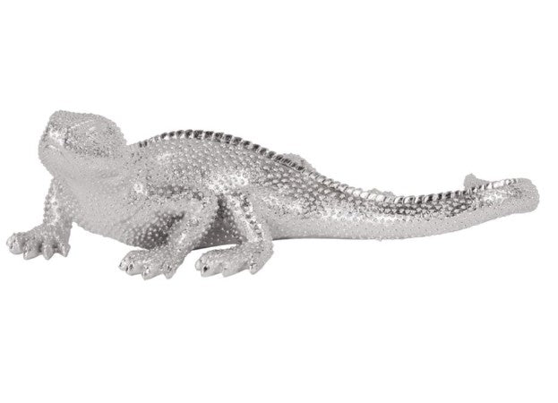 Acc Lizard Figurine Bright Textured Nickel