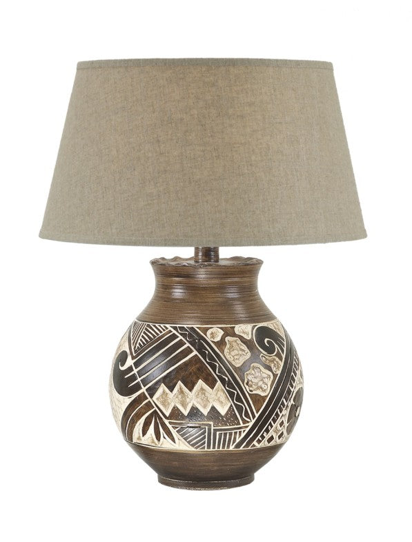 Southwestern Painted Pottery Table Lamp