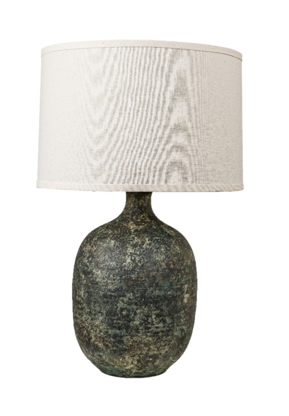 Charcoal & Moss Hydrocal Table Lamp
