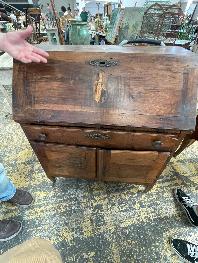 18th century French walnut scriban slant front secretary desk with drawers below